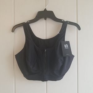 SYROKAN Front Zip High Impact Sports Bras for Women Wireless Bras Black …